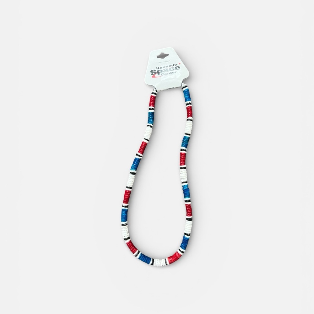 Red, White, and Blue Beaded Necklace